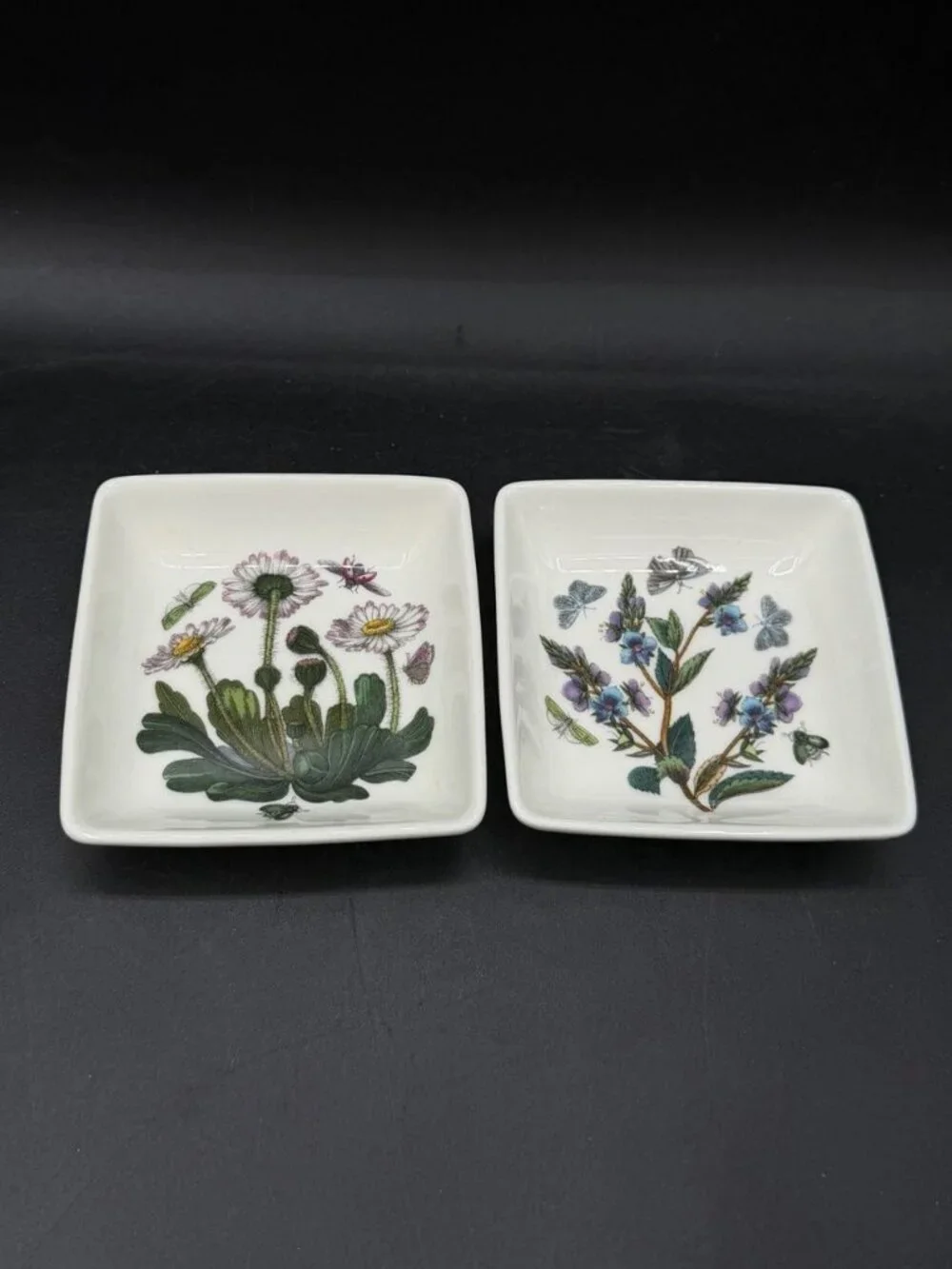LOT 2 Daisy & Speedwell Flowers Dipper Dish Portmeirion Botanic Garden Mini 3”